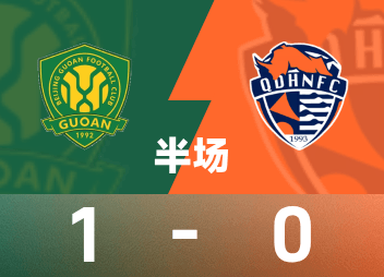 中超半场：达万助攻，法比奥破门，北京国安1-0青岛海牛